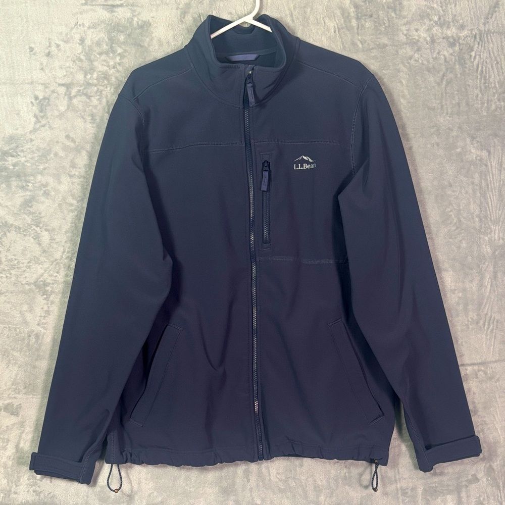 L.L. Bean Navy Full Zip Fleece Lined Jacket Size Large